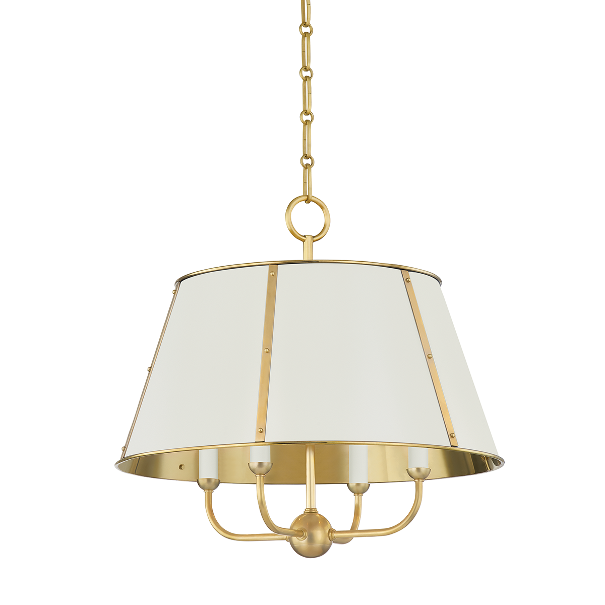 Hudson Valley Lighting Cambridge Chandelier in Aged Brass/off White MDS120-AGB/OW