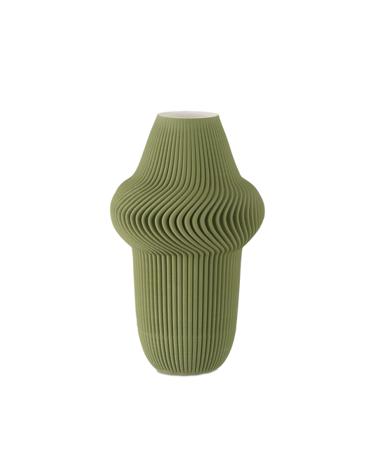 Currey & Co Green Plisse Medium Vase in Green 1200-0894