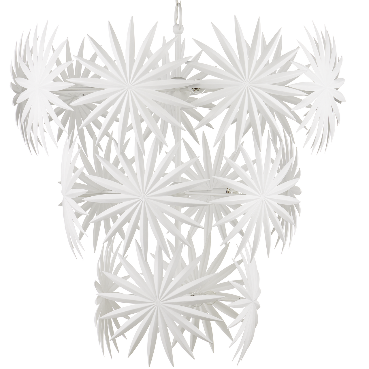 Currey & Co. Bismarkia Large White Chandelier 9000-1114