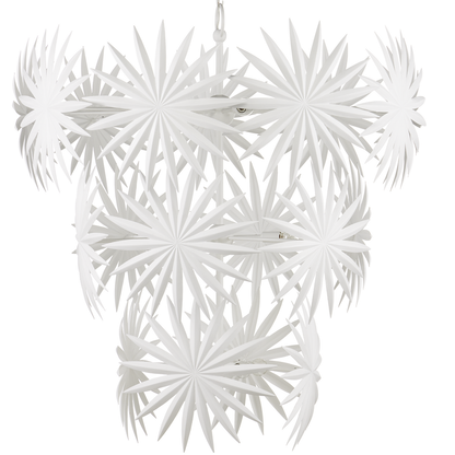 Currey & Co. Bismarkia Large White Chandelier 9000-1114