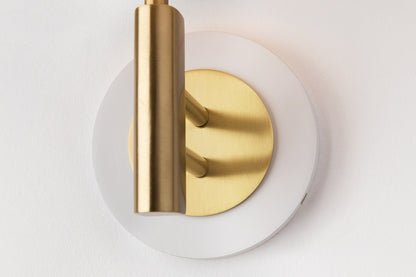 Mitzi 1 Light Wall Sconce in Aged Brass/Soft Off White H264101-AGB/WH