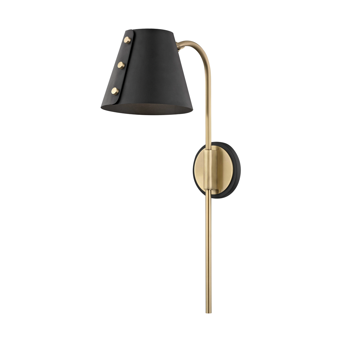 Mitzi 1 Light Plug-in Sconce in Aged Brass/Black HL174201-AGB/BK