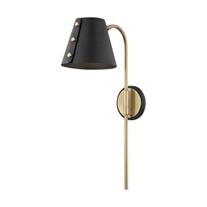 Mitzi 1 Light Plug-in Sconce in Aged Brass/Black HL174201-AGB/BK