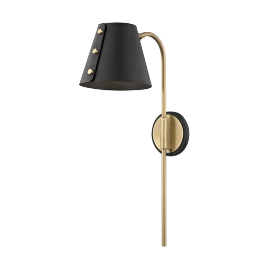 Mitzi 1 Light Plug-in Sconce in Aged Brass/Black HL174201-AGB/BK