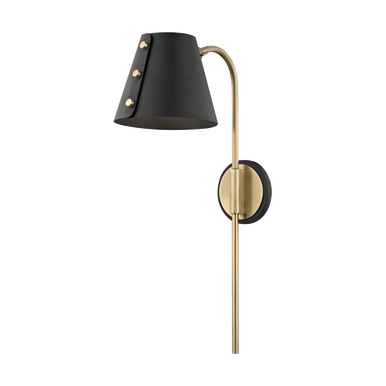 Mitzi 1 Light Plug-in Sconce in Aged Brass/Black HL174201-AGB/BK