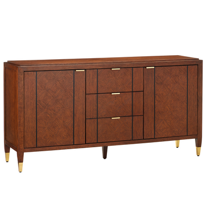 Currey & Co. 70" Dorian Oak Credenza 3000-0273