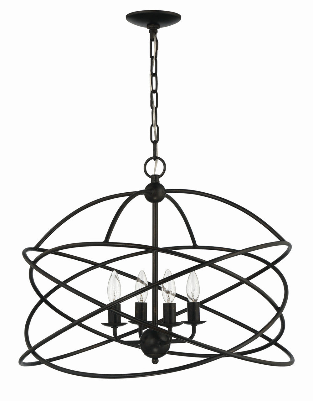 Lumanity Lighting Anson 4-Light Contemporary Statement Chandelier in Painted Oil Rubbed Bronze  L090-0031