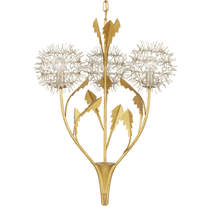 Currey & Co. Dandelion 22" Silver & Gold 3-Light Pendant 9000-1081