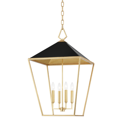 Hudson Valley Lighting Paxton Pendant in Gold Leaf/black 5718-GL/BK