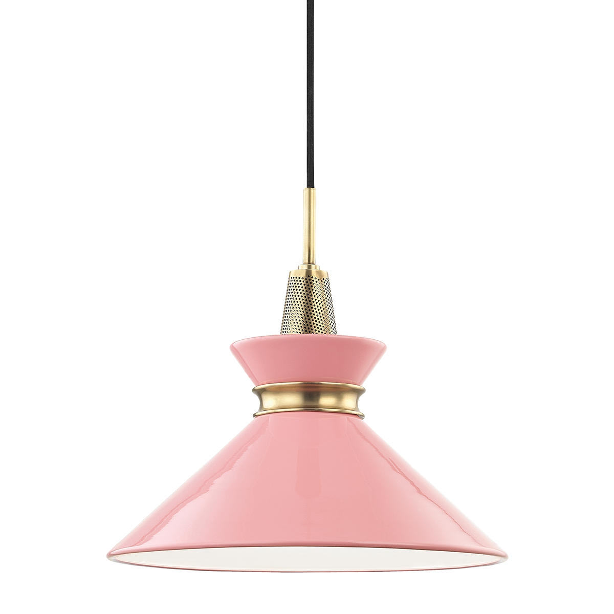 Mitzi 1 Light Pendant in Aged Brass/Pink H251701S-AGB/PK