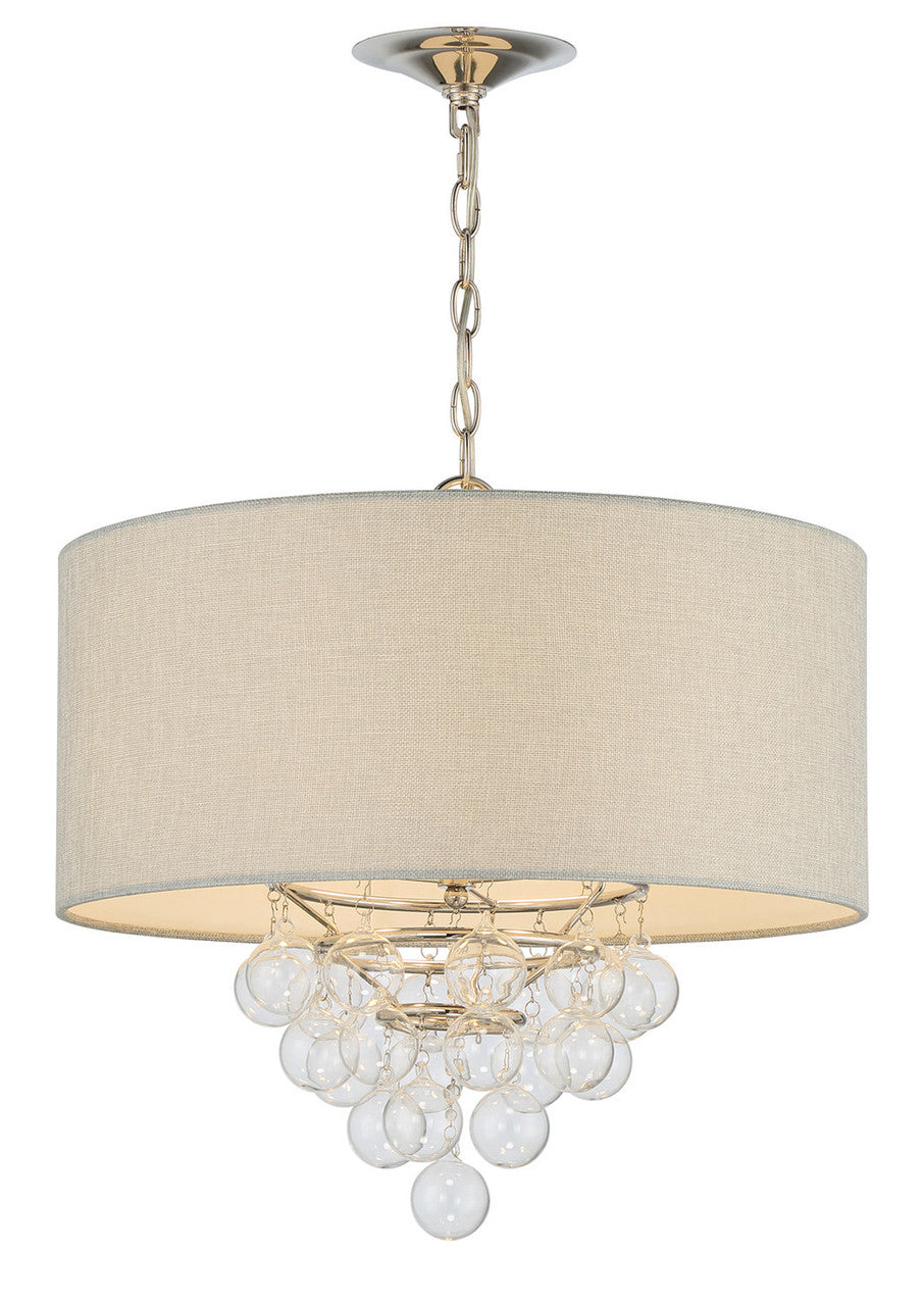 Lumanity Lighting Avery 3-Light Statement Drum Chandelier in Polished Nickel  L090-0023