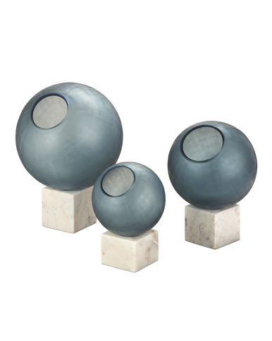 Currey & Co. Fresno Blue Orb Set of 3 1200-0900