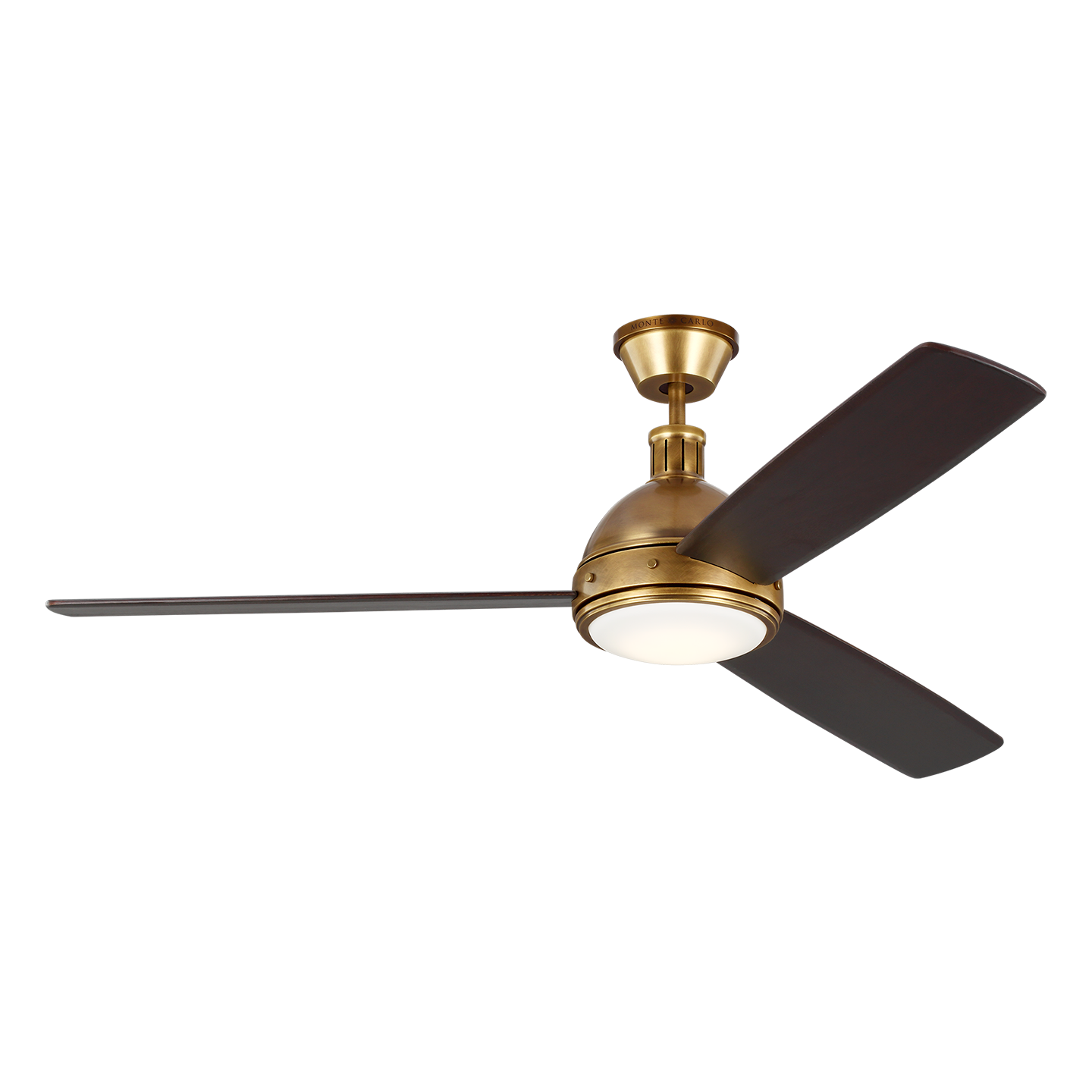 Visual Comfort Fan Hicks 60" LED Ceiling Fan - Hand Rubbed Antique Brass, Handheld Remote, 6-speed, Reverse and Dimmer, indoor 3HCKR60HABD