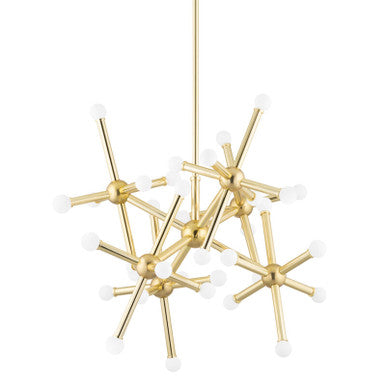 Corbett Lighting Jackstone Chandelier in Vintage Polished Brass 400-36-VPB