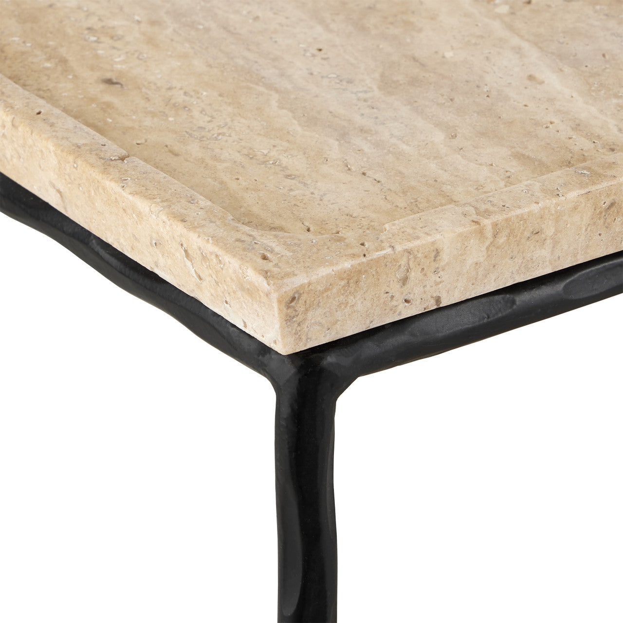 Currey & Co. Boyles Travertine Side Table 4000-0136