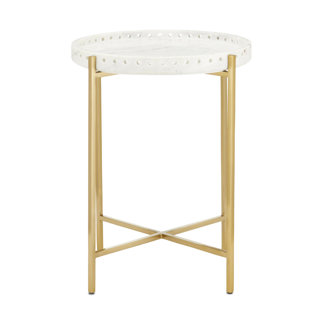 Currey & Co. Freya Marble Accent Table 4000-0146