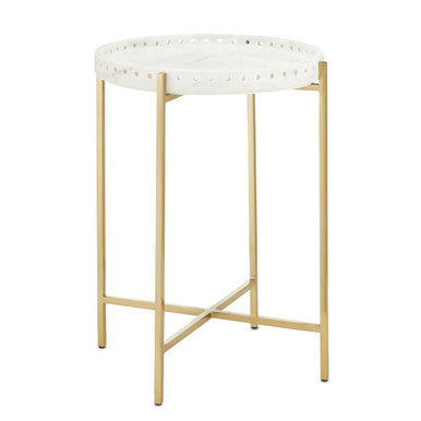 Currey & Co. Freya Marble Accent Table 4000-0146