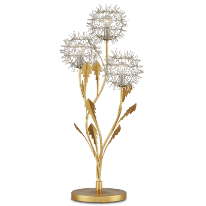 Currey & Co. 35.25" Dandelion Silver & Gold 3-Light Table Lamp 6000-0895