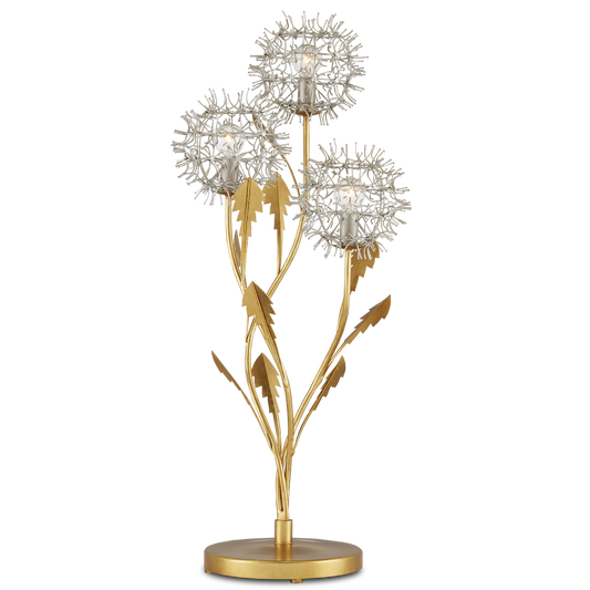 Currey & Co. 35.25" Dandelion Silver & Gold 3-Light Table Lamp 6000-0895