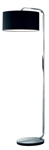 Arnsberg Cannes Metal Floor Lamp with Black Shade in Chrome 400100106