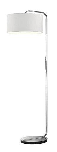 Arnsberg Cannes Metal Floor Lamp with white shade in Satin Nickel 400100107