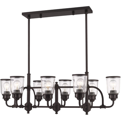 Livex Lighting Lawrenceville Collection 8 Lt BZ Linear Chandelier in Bronze 40028-07