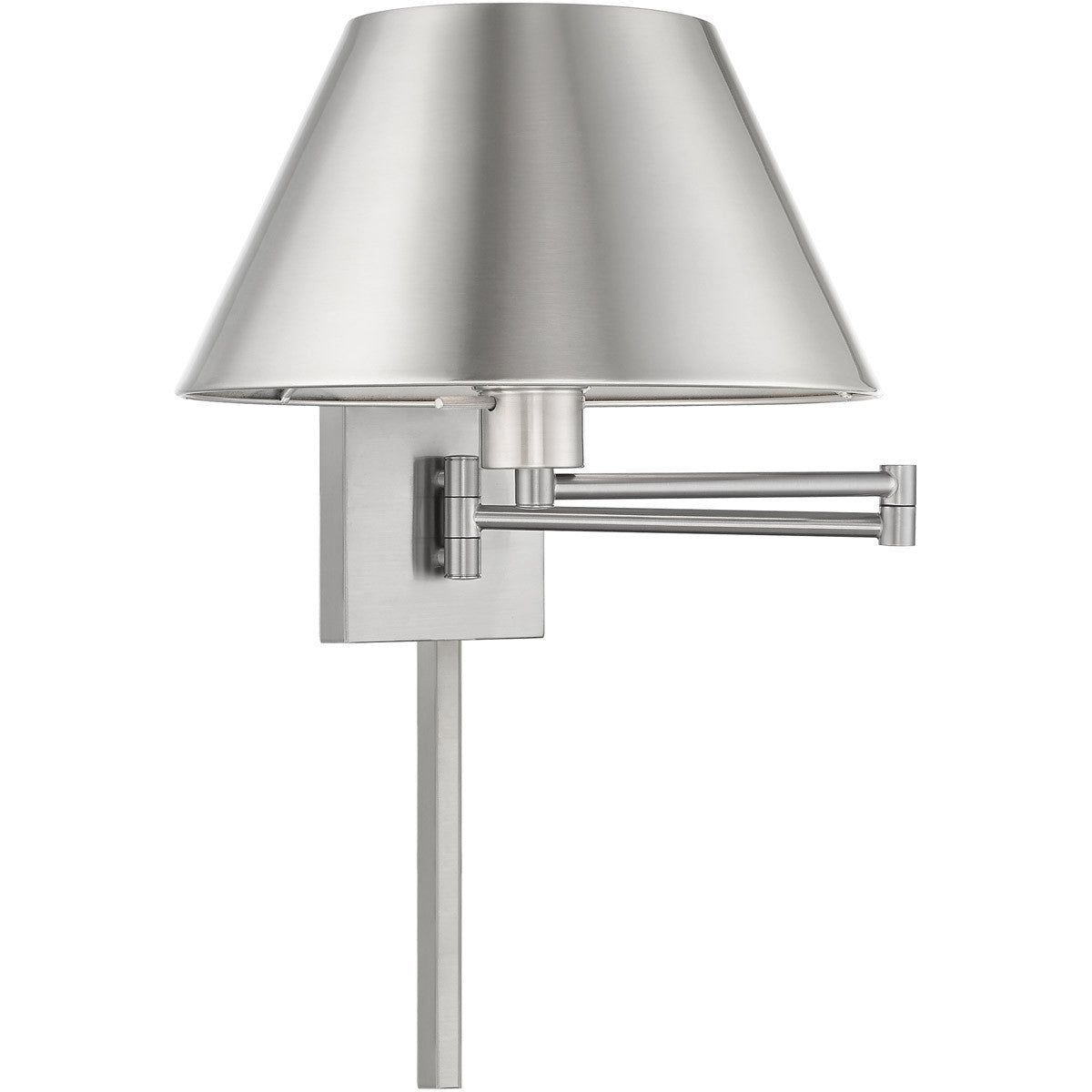 Livex Lighting Swing Arm Wall Lamps Collection 1 Lt Brushed Nickel Swing Arm Wall Lamp in Brushed Nickel 40030-91