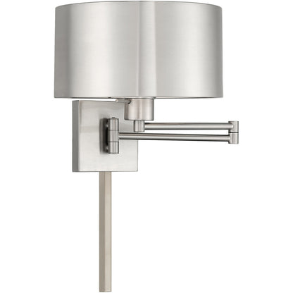 Livex Lighting Swing Arm Wall Lamps Collection 1 Lt Brushed Nickel Swing Arm Wall Lamp in Brushed Nickel 40034-91