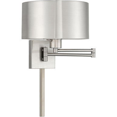 Livex Lighting Swing Arm Wall Lamps Collection 1 Lt Brushed Nickel Swing Arm Wall Lamp in Brushed Nickel 40034-91