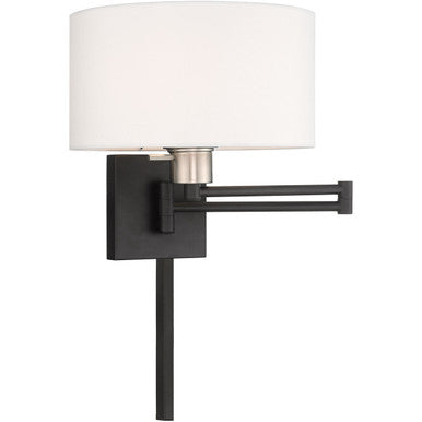 Livex Lighting Swing Arm Wall Lamps Collection 1 Lt Black Swing Arm Wall Lamp in Black 40036-04