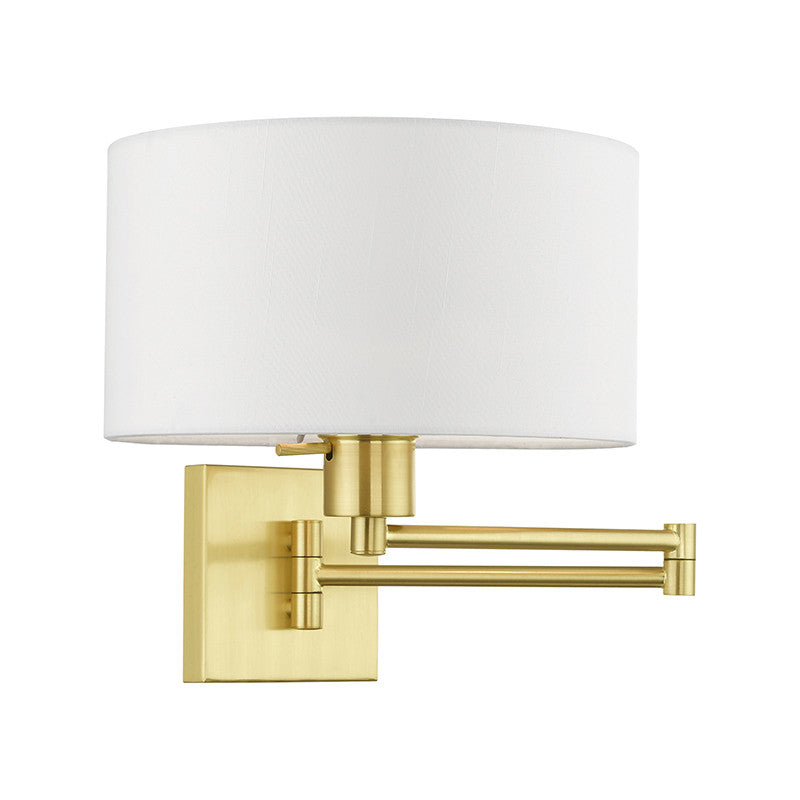 Livex Lighting Swing Arm Wall Lamps Collection  1 Light Satin Brass Swing Arm Wall Lamp in Satin Brass 40036-12