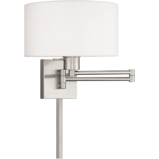 Livex Lighting Swing Arm Wall Lamps Collection 1 Lt Brushed Nickel Swing Arm Wall Lamp in Brushed Nickel 40036-91