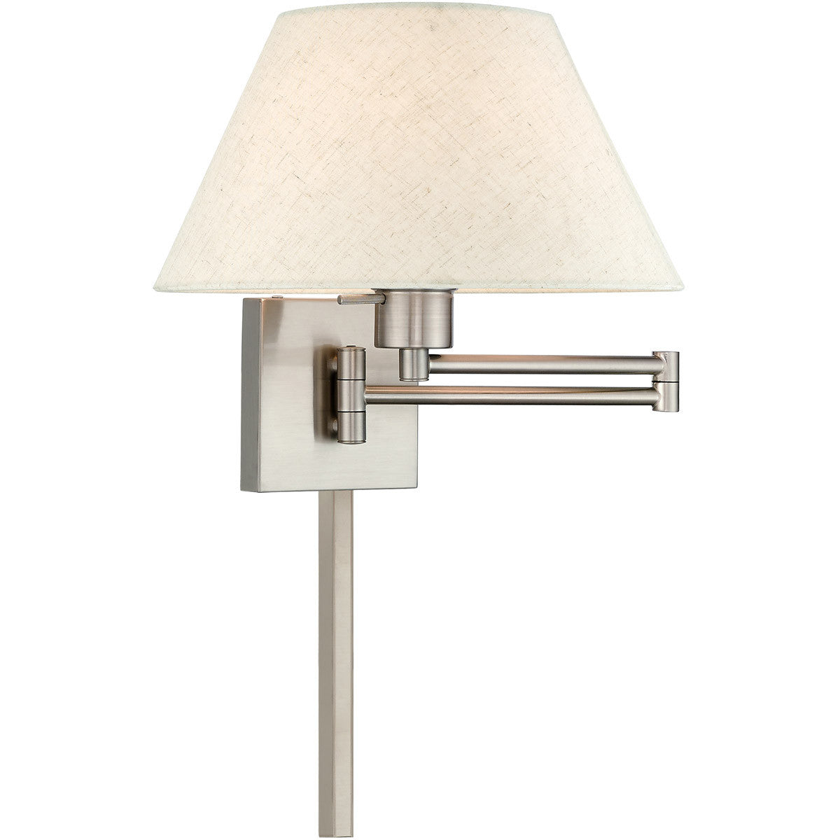 Livex Lighting Swing Arm Wall Lamps Collection 1 Lt Brushed Nickel Swing Arm Wall Lamp in Brushed Nickel 40038-91