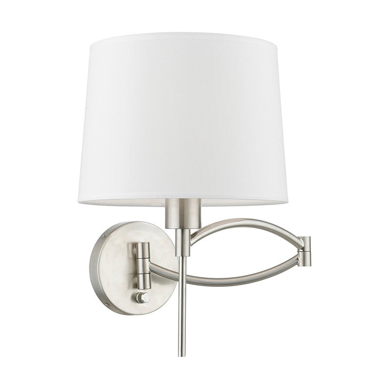 Livex Lighting Swing Arm Wall Lamps Collection  1 Light Brushed Nickel Swing Arm Wall Lamp in Brushed Nickel 40044-91