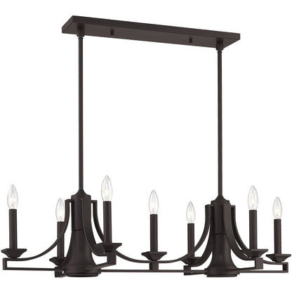 Livex Lighting Trumbull Collection 9 Lt BZ Linear Chandelier in Bronze 40057-07