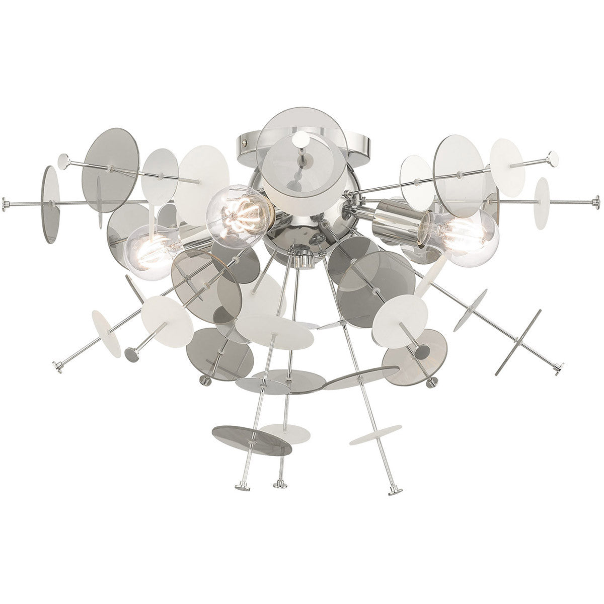 Livex Lighting Circulo Collection 4 Lt Polished Chrome Ceiling Mount in Polished Chrome 40070-05