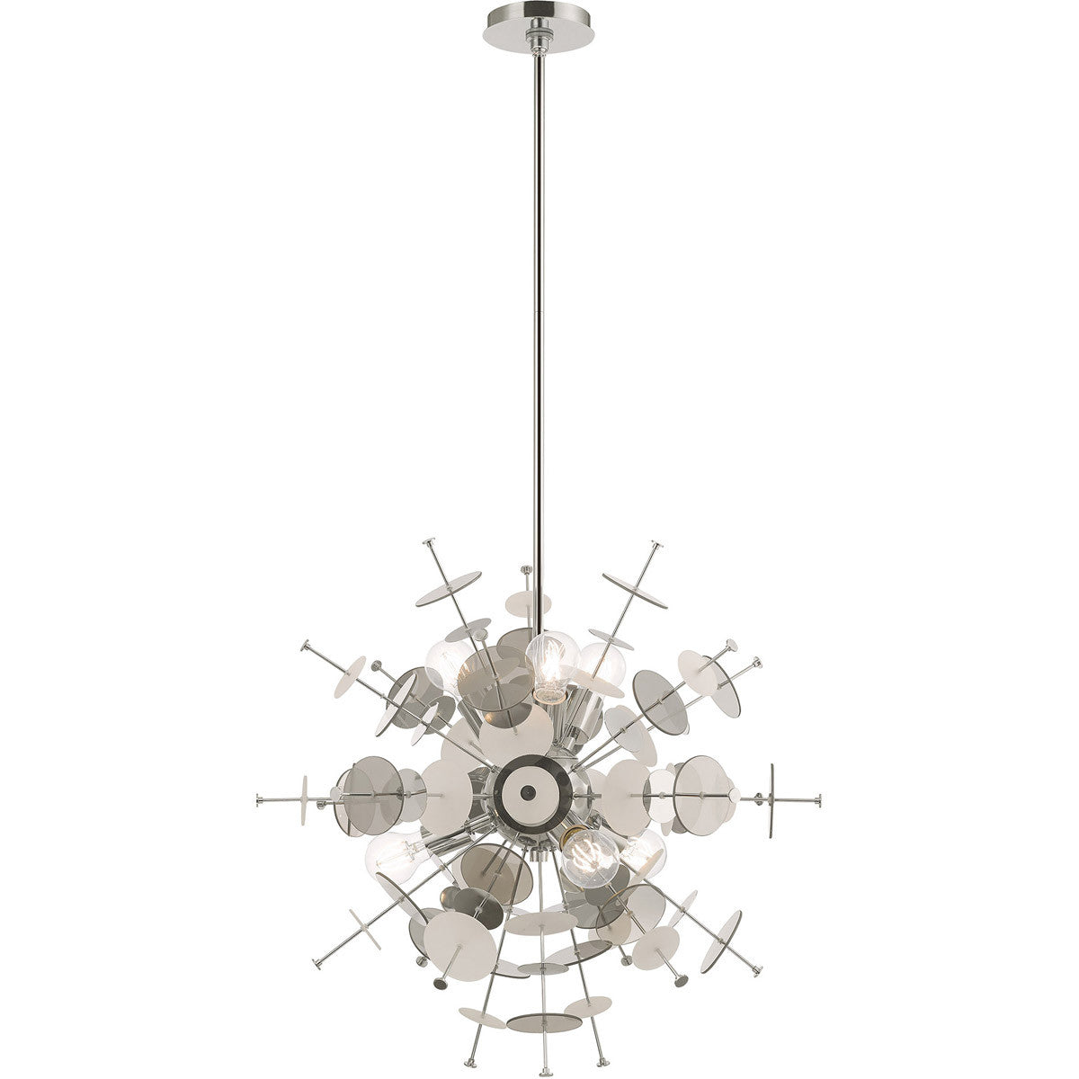 Livex Lighting Circulo Collection 6 Lt Polished Chrome Pendant Chandelier in Polished Chrome 40074-05