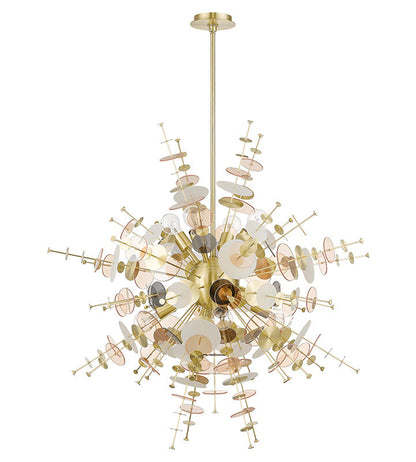 Livex Lighting Circulo Collection 8 Light Satin Brass Large Pendant Chandelier 40077-12