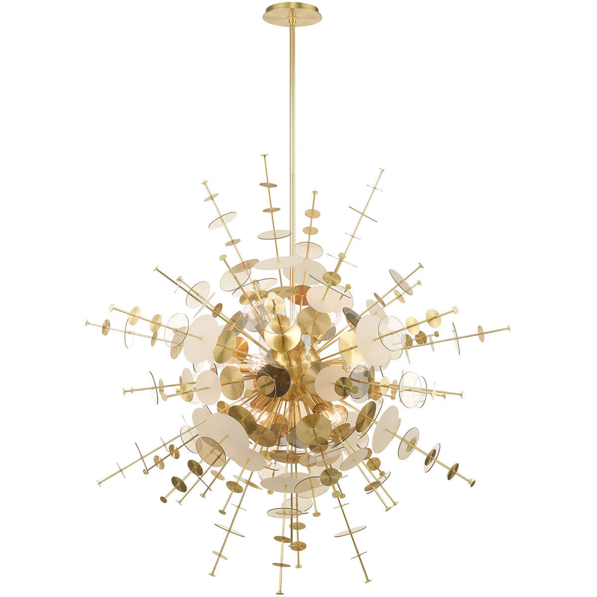 Livex Lighting Circulo Collection 12 Lt Satin Brass Grand Foyer Pendant Chandelier in Satin Brass 40079-12