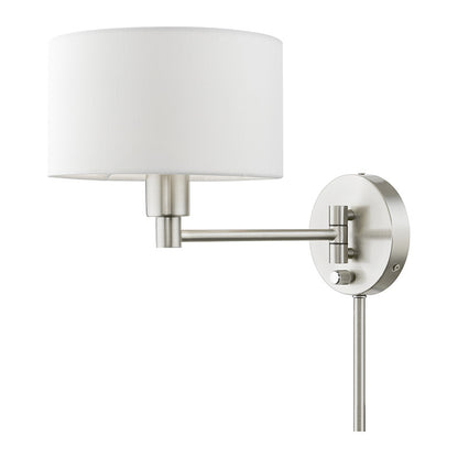 Livex Lighting Swing Arm Wall Lamps Collection  1 Light Brushed Nickel Swing Arm Wall Lamp in Brushed Nickel 40080-91