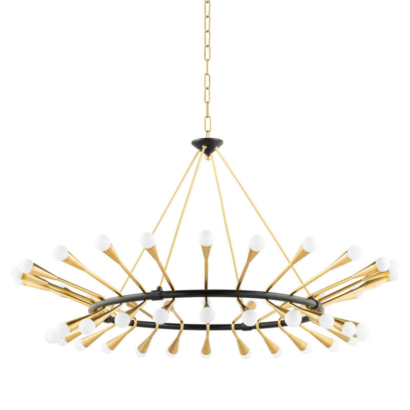 Corbett Lighting Aries Chandelier in Vintage Polished Brass/Black Brass 401-48-VPB/BBR