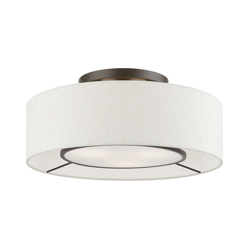 Livex Lighting Ellsworth Collection  3 Light English Bronze Semi-Flush in English Bronze 40143-92