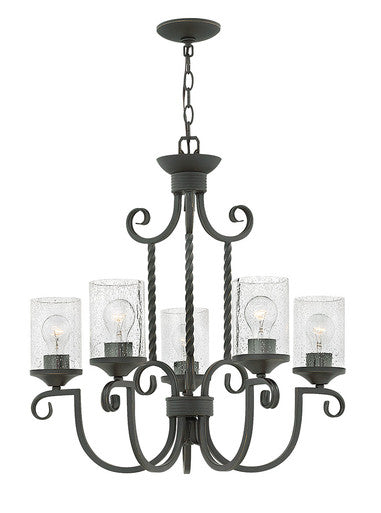 Hinkley Lighting Casa Medium Single Tier Olde Black with Clear Seedy glass Clear Seedy Glass 4015OL-CL