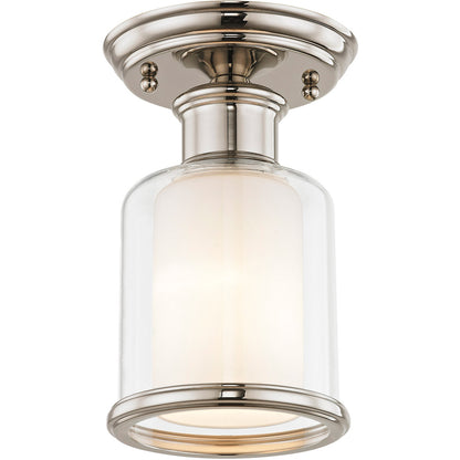 Livex Lighting Middlebush Collection 1 Light Polished Nickel Ceiling Mount in Polished Nickel 40200-35