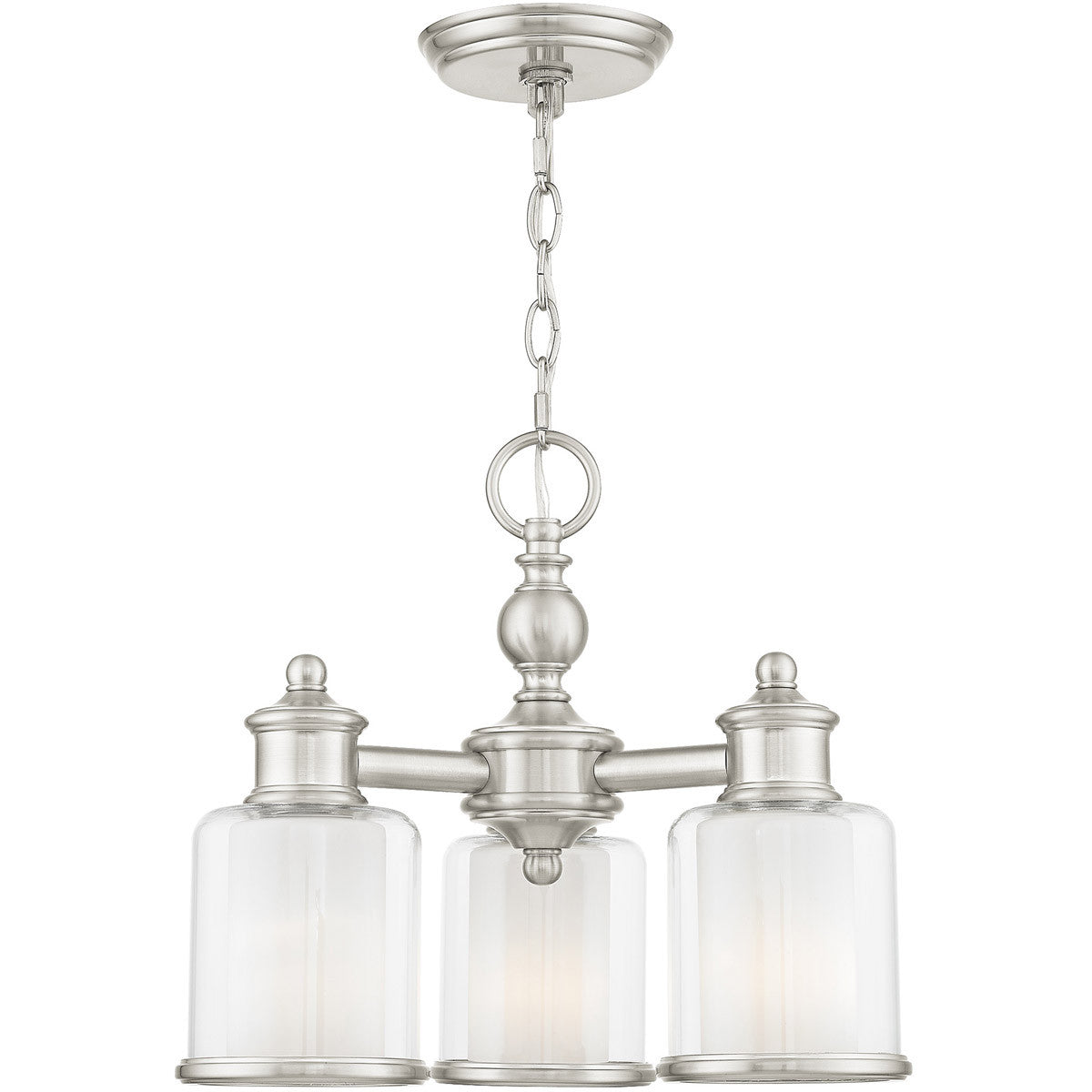 Livex Lighting Middlebush Collection 3 Light BN Mini Chandelier/Ceiling Mount in Brushed Nickel 40203-91