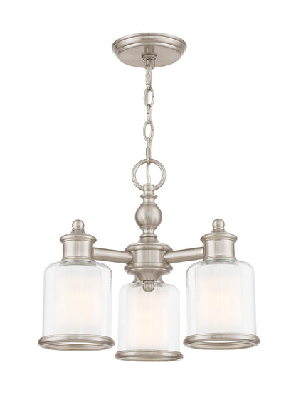 Livex Lighting Middlebush Collection 3 Light BN Mini Chandelier/Ceiling Mount in Brushed Nickel 40203-91