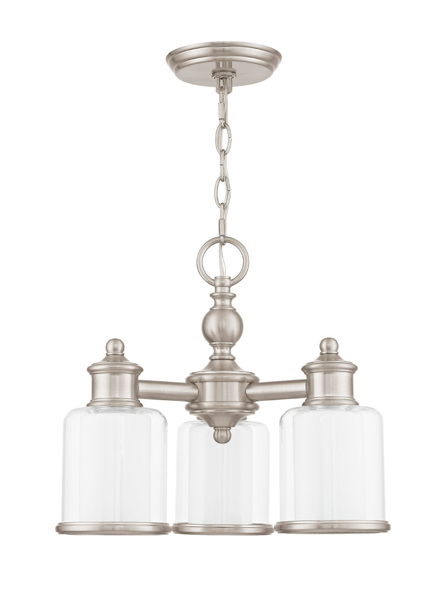 Livex Lighting Middlebush Collection 3 Light BN Mini Chandelier/Ceiling Mount in Brushed Nickel 40203-91