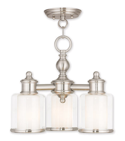 Livex Lighting Middlebush Collection 3 Light BN Mini Chandelier/Ceiling Mount in Brushed Nickel 40203-91