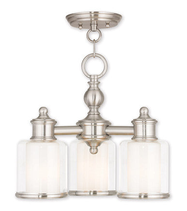 Livex Lighting Middlebush Collection 3 Light BN Mini Chandelier/Ceiling Mount in Brushed Nickel 40203-91