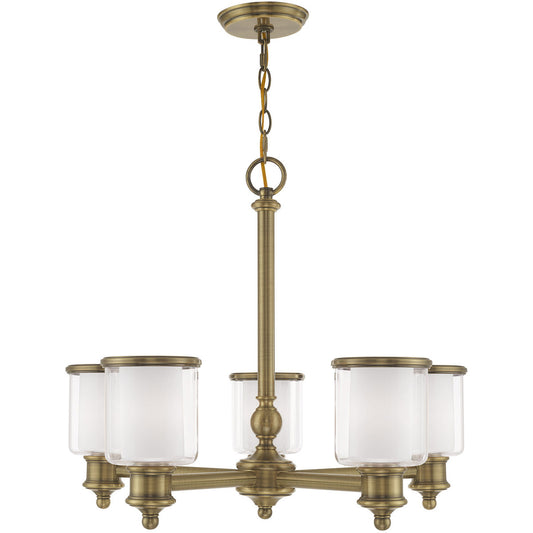 Livex Lighting Middlebush Collection 5 Lt Antique Brass Chandelier in Antique Brass 40205-01